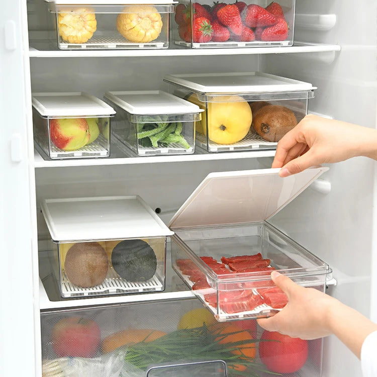 2.5L Plastic and PET Airtight Food Canister Kitchen Organization Storage Box for Refrigerator Back to School Essential