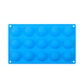 Christmas Gift 15-hold Blue Color Resilience Heat Resistant Semicircular Silicone Cake Mold Baking Mold Chocolate Mold