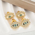 Personalized Oil-drop Evil Eye Micro-inlaid Zircon Earrings Niche Design Earrings for Women