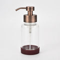12oz Clear Glass Cylindrical Foaming Soap Dispenser With Red Bronze Foam Pump