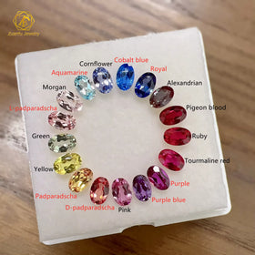 Lab Grown Ruby & Synthetic Royal Blue Aquamarine Pink Green Yellow Lab Sapphire for Jewelry Making