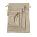 Wholesale Multiple Size Custom Recycled Burlap Packing Bag Linen Pouch Gift Packaging Drawstring Bag Jewelry Gift Bags
