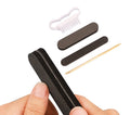 Disposable Manicure Pedicure Kit Black Mini Wooden Nail File and Buffer Set