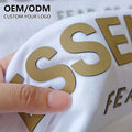 3D Raised Effect Brand Logo Knitted Custom 3D Rubber Silicone Heat Transfer Print Clothing Label Sticker Men's T-shirt
