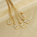 Beimai OEM Shell 26 English Letters 18K Stainless Steel Pendant Necklace