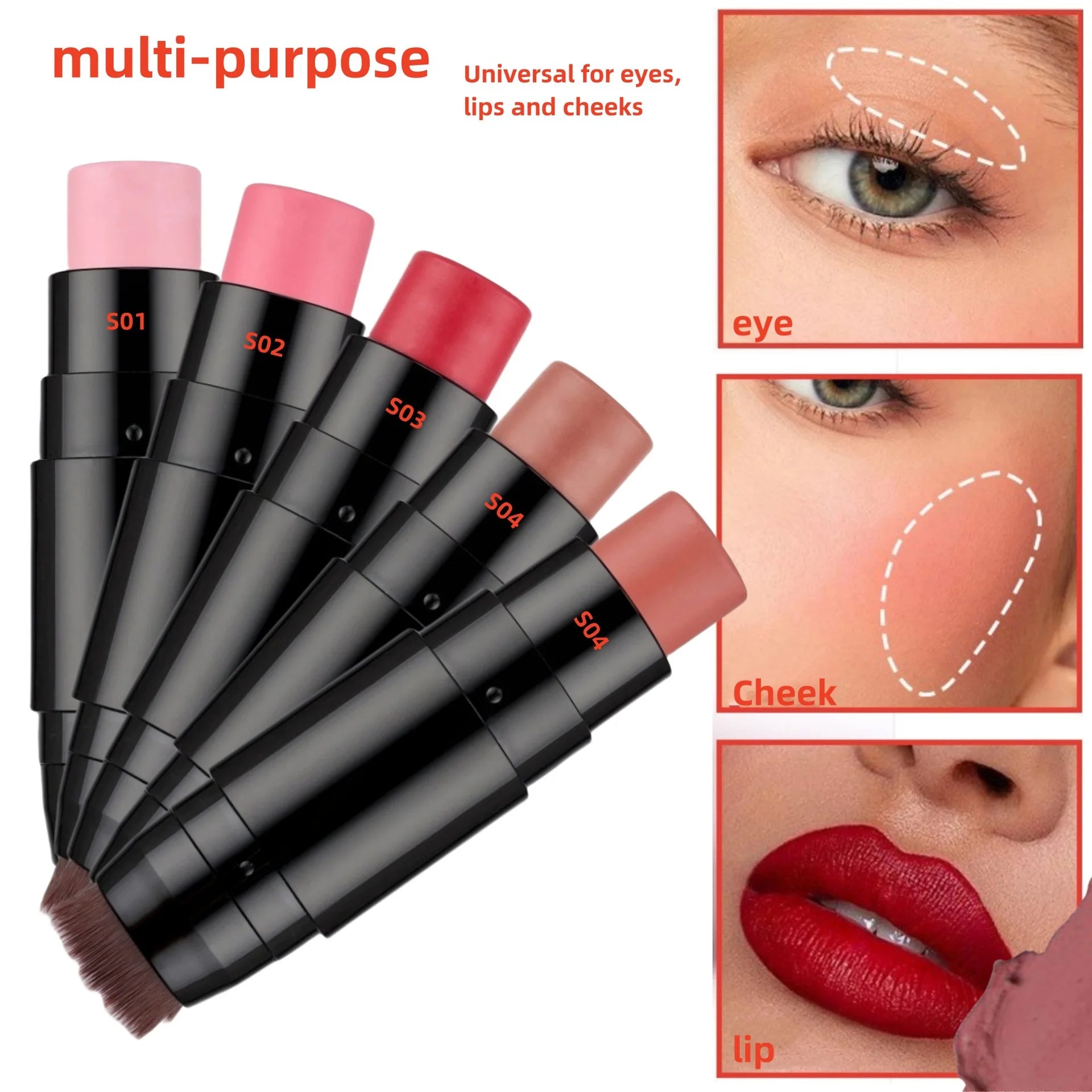 Private Labebl Waterproof Blush Stick Cream Blush Smooth Blendable Long Lasting Highly Pigmented Silky Natural Cheek Makeup