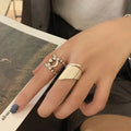 Personality Rings Geometric Irregular Glossy Cross Ring for Women