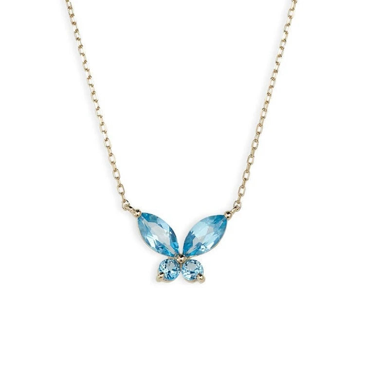 Fashion Jewelry Necklaces Gold Plated Zircon Butterfly Necklace Stainless Steel Crystal Butterfly Pendant Necklace