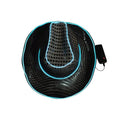 Factory Price  LED Flashing Light up El Wire Sequin Cowboy Hat Cap for Party Holiday Events