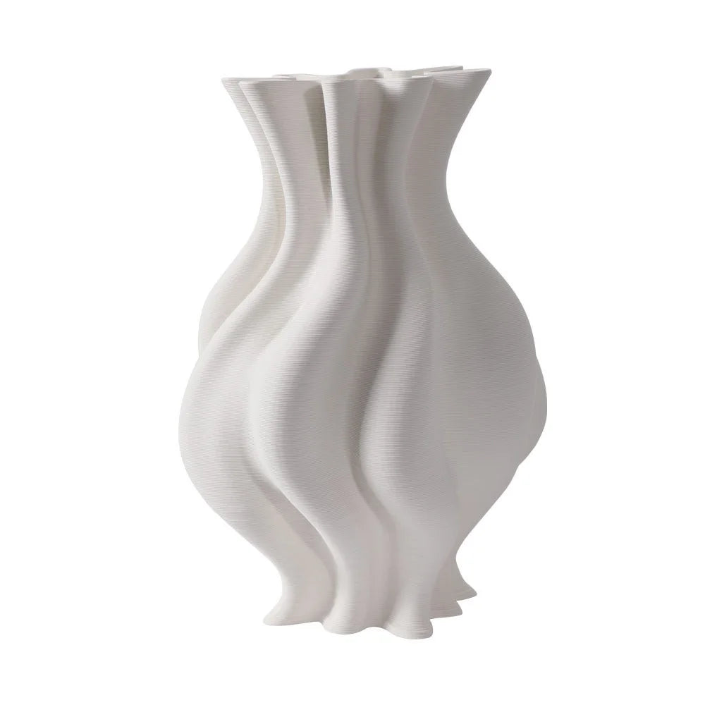 Modern Style 3D Printed Ceramic Vase Aomesi Omaysn Cross-Border Home Decor White Simple Design with Matt Glaze for Desktop