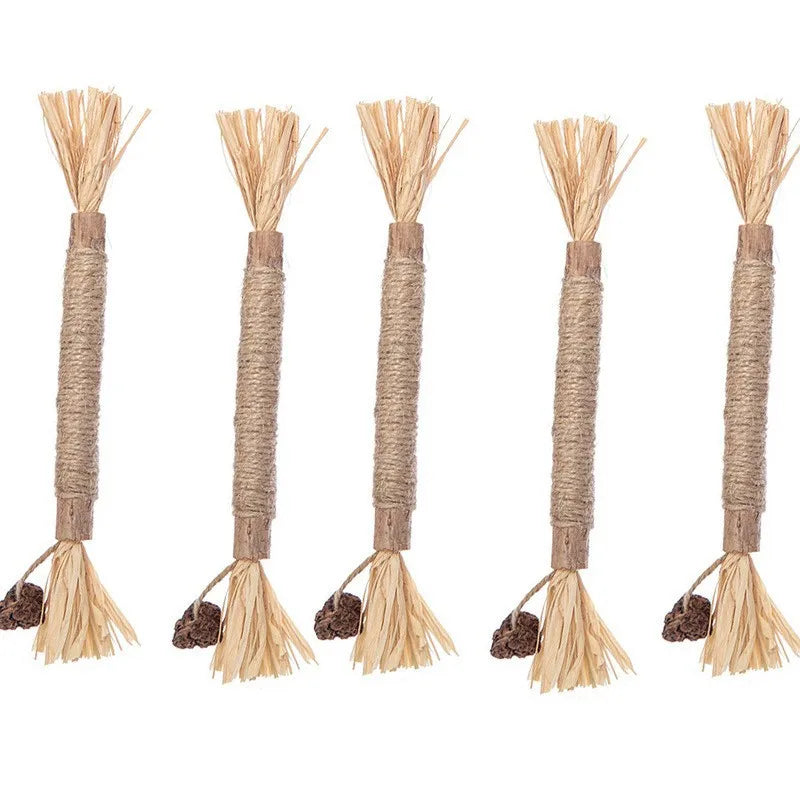 Silvervine Cat Mint Teasing Cat Stick Teasing Cat Toy Grinding Teeth Chewing Stick for Teasing Molar Exercise