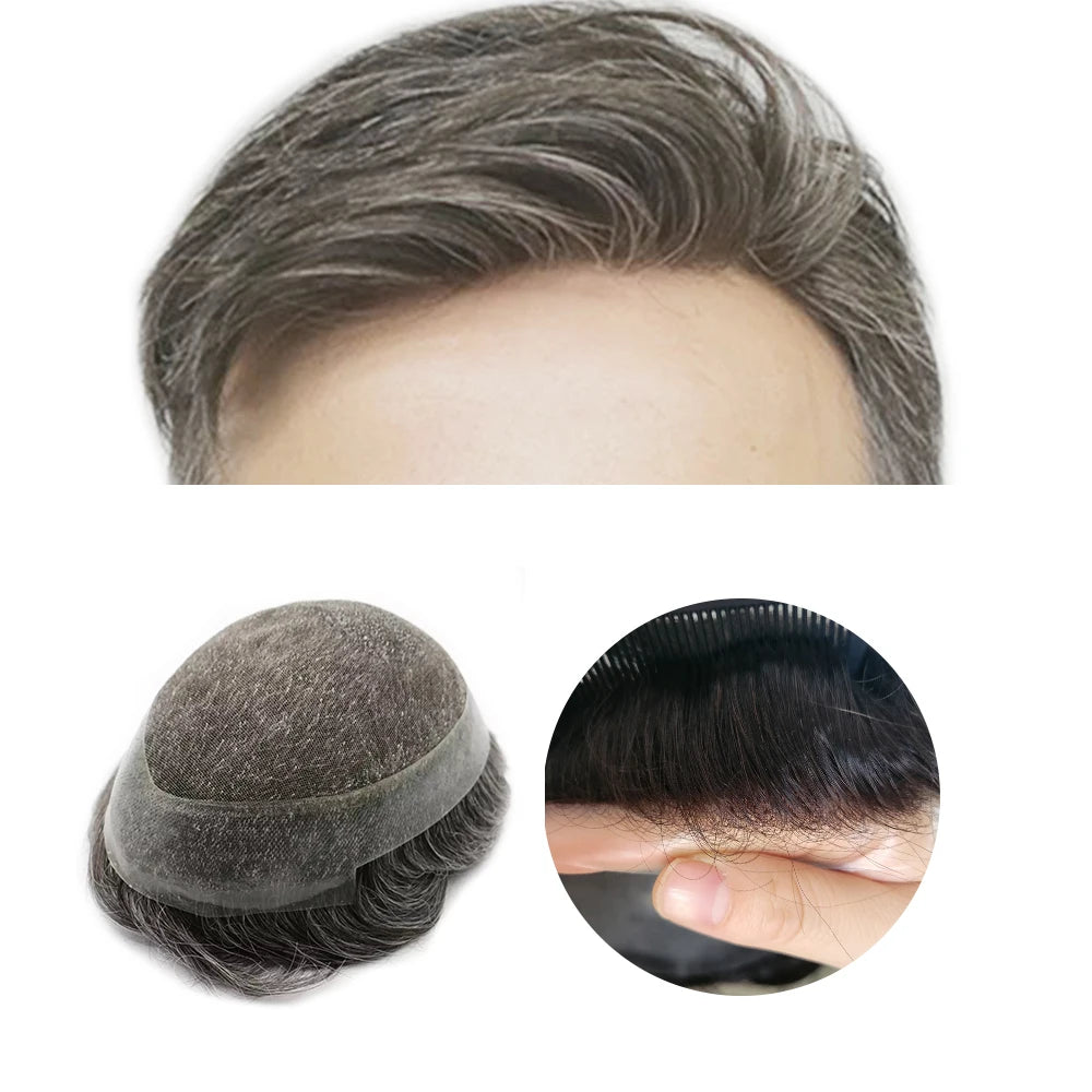 Hair Patch for Men Australian  Skin Toupee for Men Lace Top Toupee Australia Base Men Middle swiss Lace  Toup for Man Human Hair