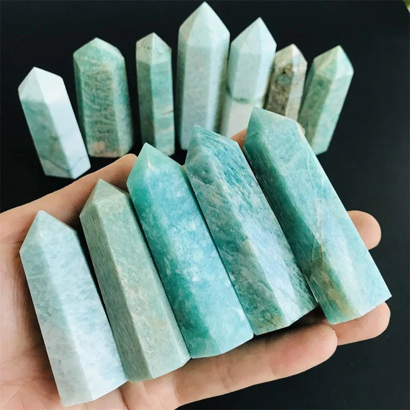 Wholesale Natural Healing Blue Crystal Gemstone Tower Amazonite Point For Gift