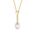 PAG&MAG Gold Plated Jewelry Necklace Chain 2024 Girl Silver Woman Freshwater Pearl Heart Pendant