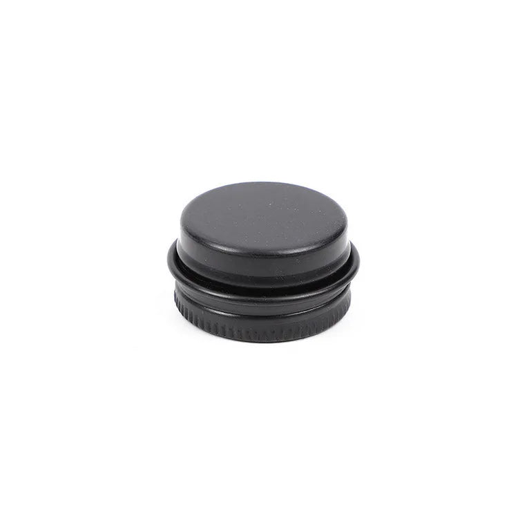 5ml  26*15mm Round Cosmetic Cream Candy Spice Pill Mint Small Matte Black Round Aluminum Tin Cans With Screw Lid