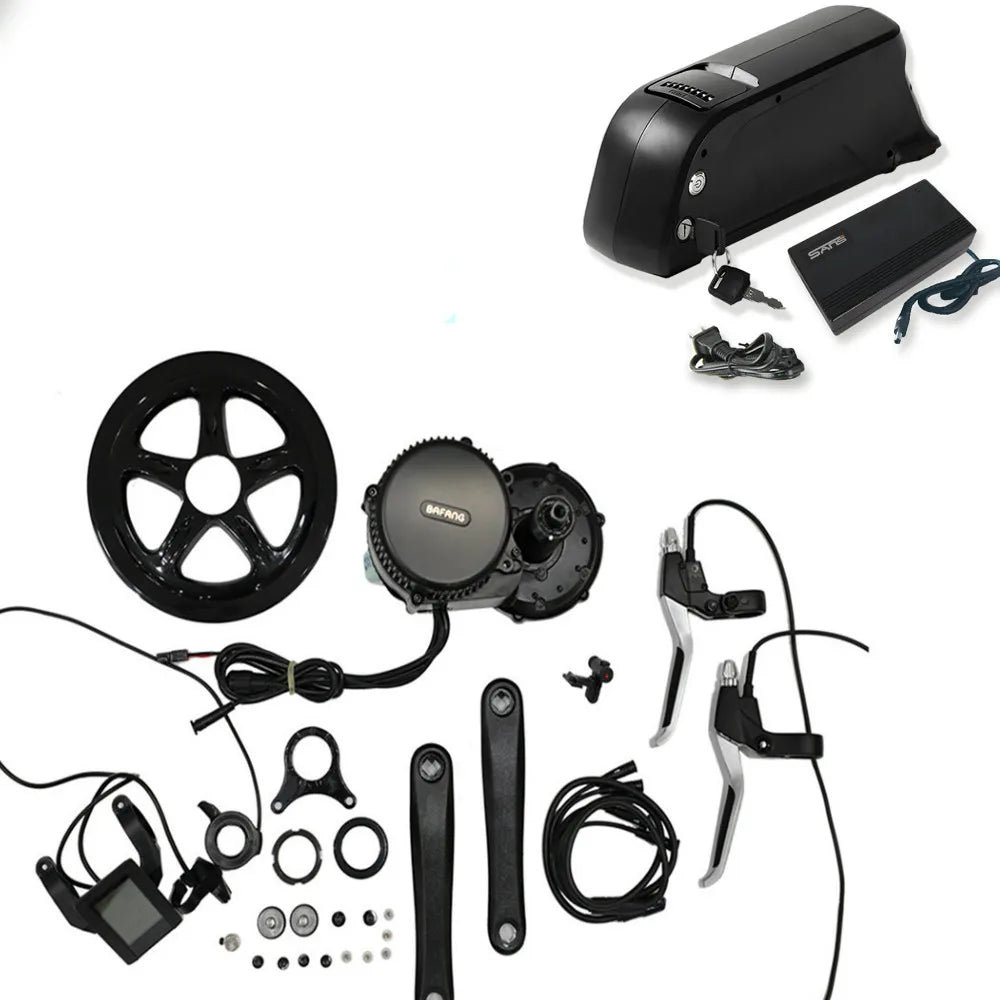 Bafang Bbs02 48v 500w Bb120mm 500W Mid Drive Electric Bicycle Conversion Kit With 48v 12.8Ah Lithium Battery