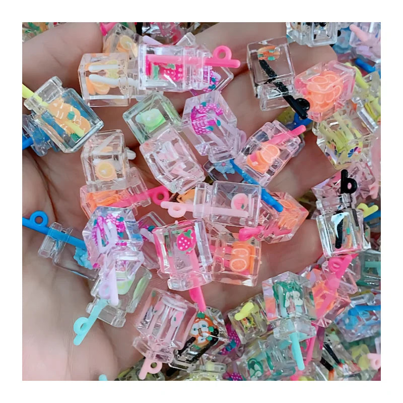 3D Resin Fruit Drinks Simulation Juice for Key Chain Making Component Diy Jewelry Pendant Accessories