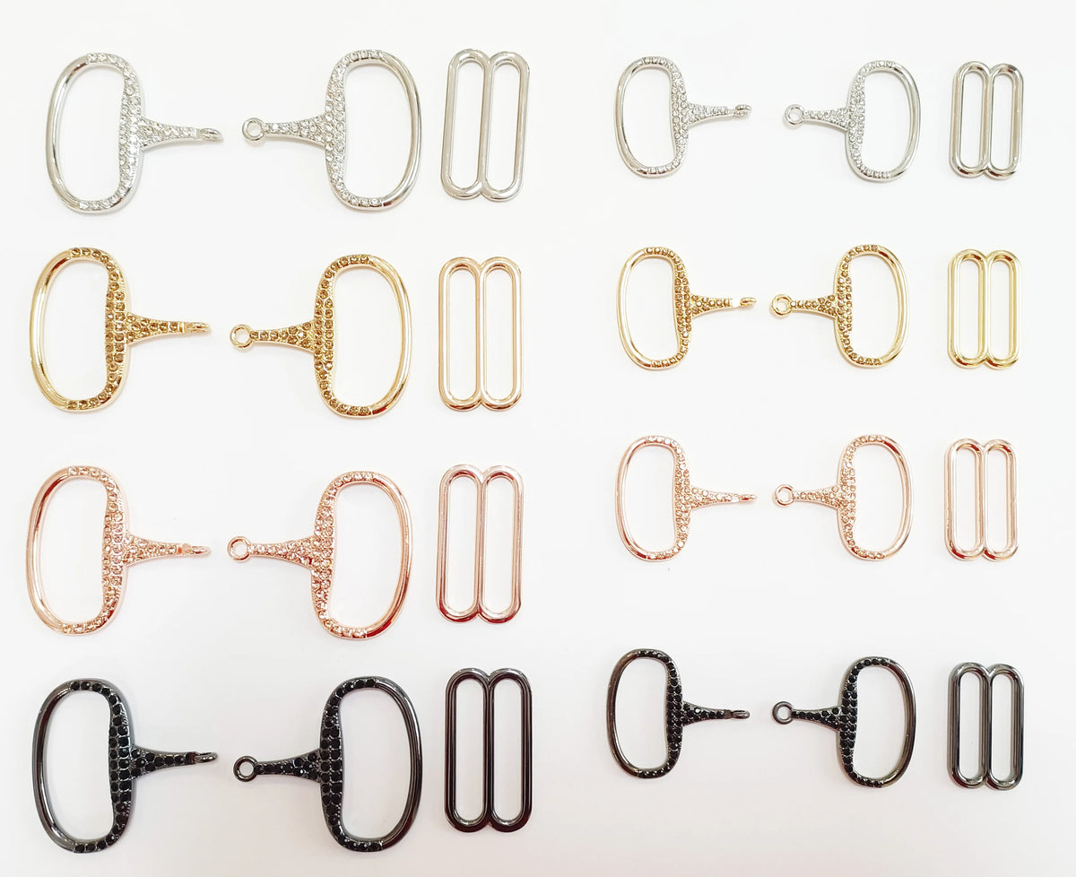 Free Engraved Logo 2 Inch 5cm Rhinestone Snaffle Bit Buckle with Slider Equestrian Riding Para Cinto Snaffle Belt Buckle No MOQ