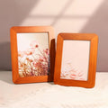 Manufacture Eco-friendly Solid Wood Fillet Photo Frame Walnut Color Customized Design Wall Mounted 6" 7" 8" Sizes A4