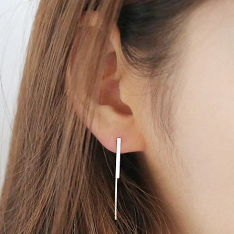 REETI 925 Silver Geometric Earrings for Women Long Drop Earrings  Fashion Jewelry