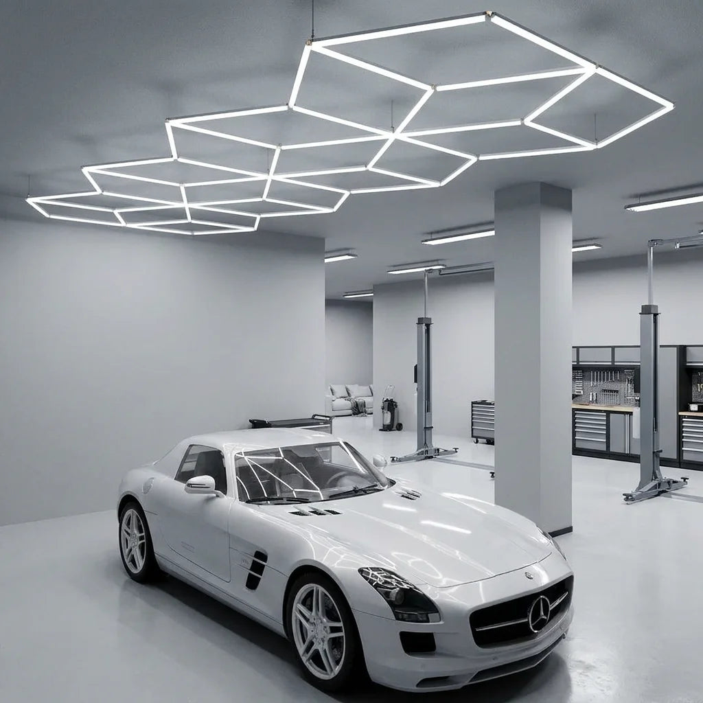 New Design Indoor Garage Detailing Lighting Auto Car Hall Exhibition Geometric Ceiling Light