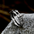 SS8-858R Stainless Steel Fashion Simple Ring Jewelry Personalized Glossy Men Women Bone Gothic Ring