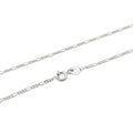 China Factory Direct Wholesale 18inch 1.6mm Wide Thin Link Figaro Chain Silver for Women