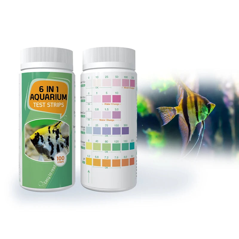 6in1 Aquarium Test Strips Fish Tank Test Kit Nitrate NO2 Water Test Kit Paper