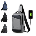 Wholesale Utility Waterproof Oxford Unisex Outdoor Travel Cellphone USB Custom Sling Bag with Logo