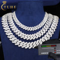 Fine Jewelry Hip Hop 6mm-20mm 925 Sterling Silver VVS Moissanite Diamond Iced Out Miami Cuban Link Chain Necklace for Men