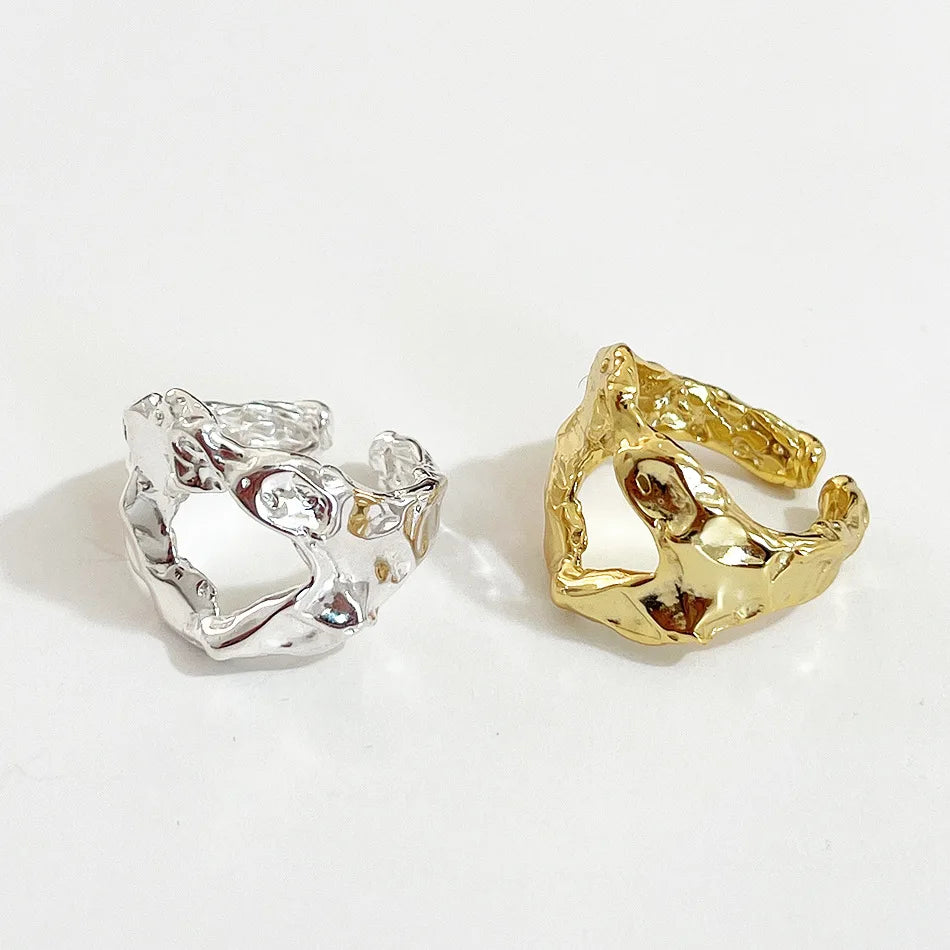 Adjustable Ring Sterling Silver 925 Jewellery 18K Gold Plated 925 Silver Rings for Women Custom Fine Jewellery Anel Prata 925
