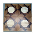 Smooth Surface Marble Inlay Mosaic Teak Walnut Engineered Wood Parquet Flooring Prefinished Non-Slip Water Resistant Scratch