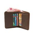 Men's Vintage Retro Minimalist Vertical Wallets Coffee Genuine Cow Leather Slim Card Holder Custom Wallet Guangzhou Manufacturer