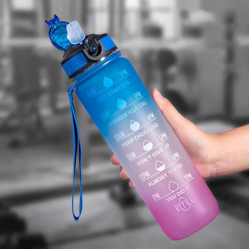 Hot Sale Creative Gradient 1000ML Bottle Tritan Frosted Bounce Kettle Bpa Free
