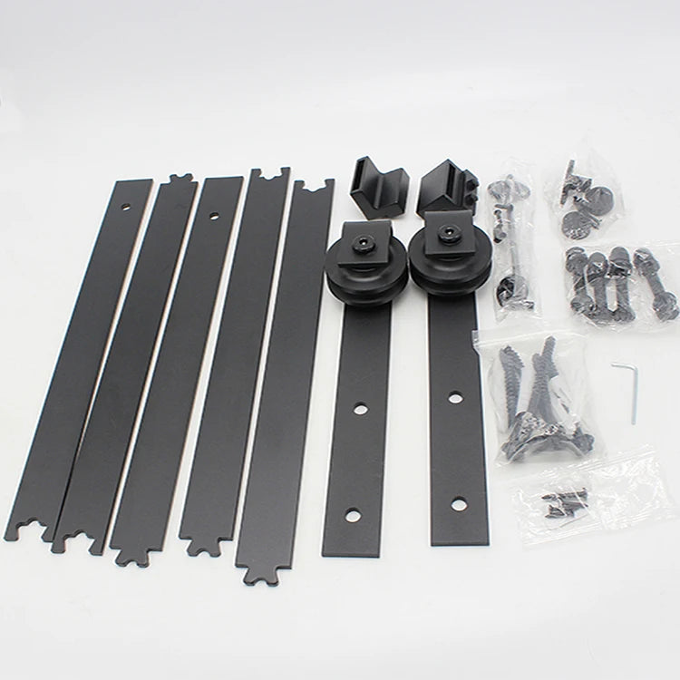 Heavy Duty 150 kg Barn Door Hardware Bypass Sliding Barn Door Track Kit Bypassing System