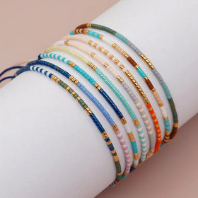 YK- Minimalist Design Bohemian Style Miyuki Colorful Rice Bead Handmade Beaded Ultra-thin Women's Bracelet