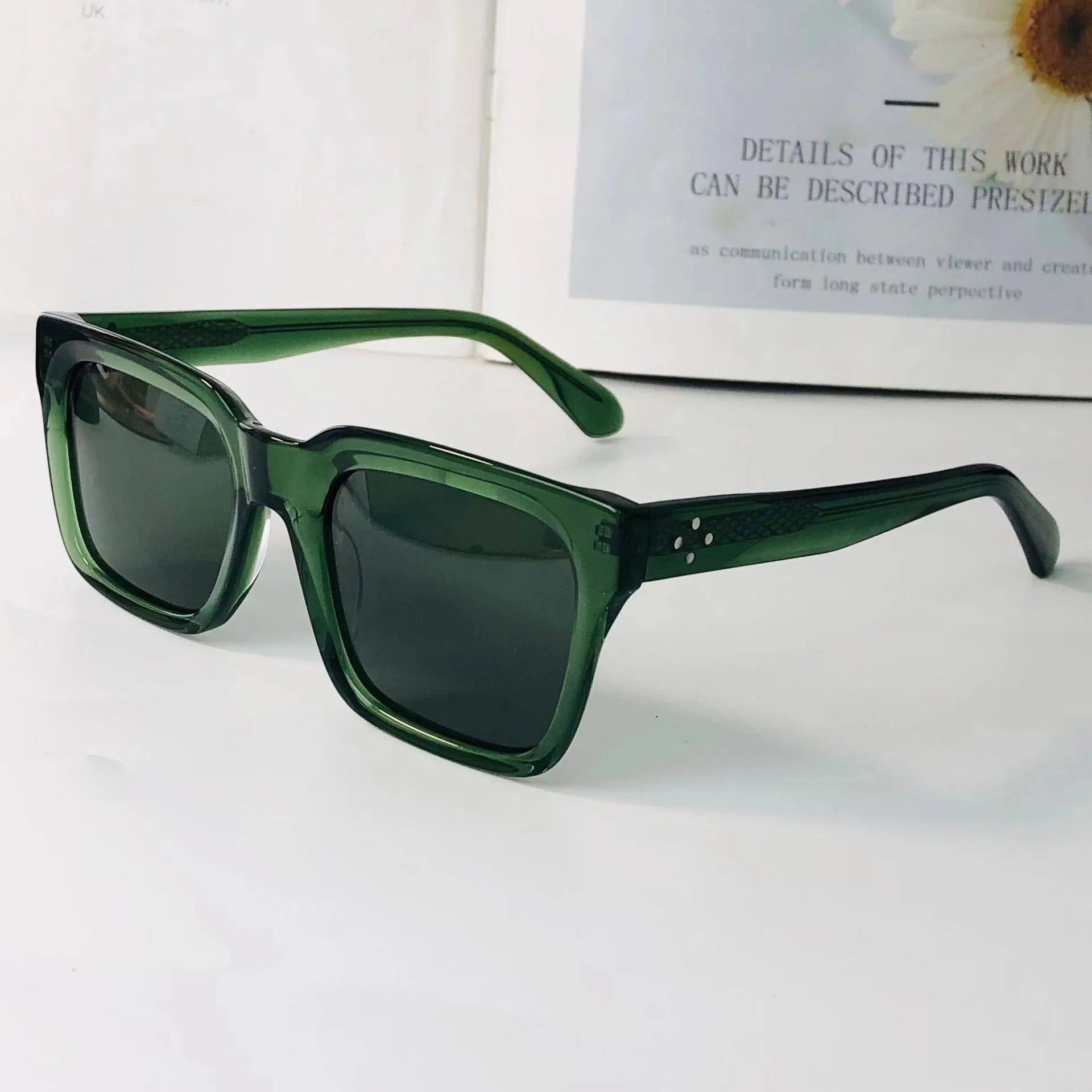 2024 Sunglasses Logo Custom Polarized Luxury Logo Sunglasses Vintage Uv400 Protection Square Sunglasses Acetate