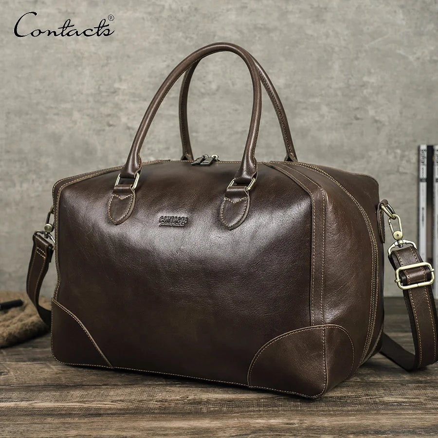 Waterproof Weekender Mens Leather Luggage & Travel Duffle Bag Luggage Custom Logo Sports Gym Duffle Duffel Bag for Men Travel