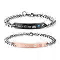 Factory High Quality Fashion Bracelet for Lovers Stainless Steel Crown Creative Bracelet For Couple King Queen Couple Bracelet