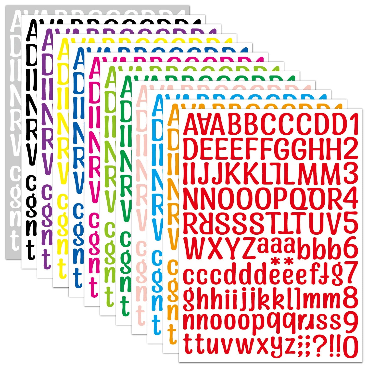New DIY Multi-color Alphabet Number English Letter Stickers for Kid School Home Decoration Waterproof Sticker