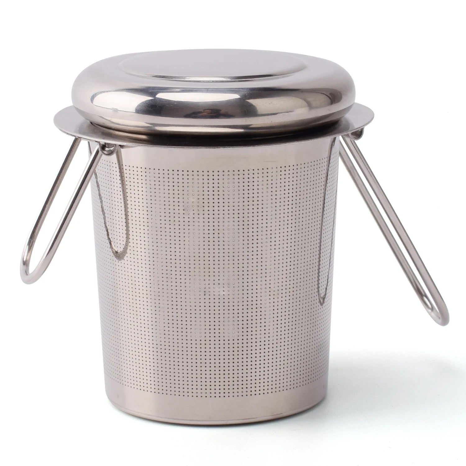 Extra Fine Mesh Strainer Brewing Basket Folding Handle Stainless Steel Tea Infuser With Lid