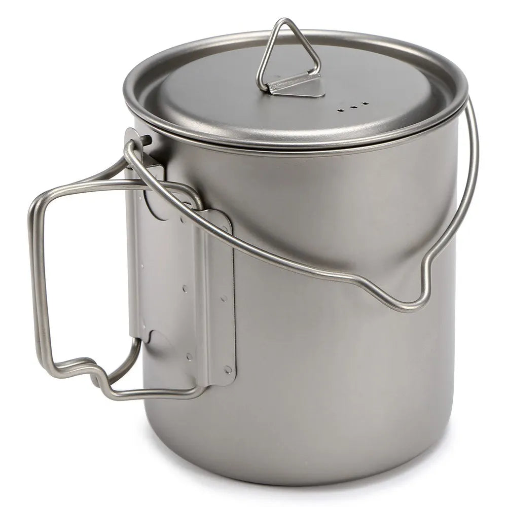 Ultralight Titanium Cup Outdoor Portable Mug Camping Picnic Water Cup with Foldable Handle 300ml / 400ml / 450ml / 750ml