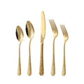 Luxury Wedding Rose Pattern Handle Cutlery Set Talheres Inox Royal Besteck Talheres Inox Flatware