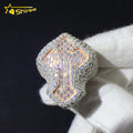 Custom Sterling Silver 925 Rings Vvs Moissanite Iced Out Lab Diamond Hip Hop Jewelry Cross Ring