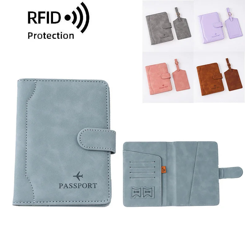 Custom Personalized Pu Leather Passport Holder Rfid Family Travel Passport Holder Wallet Passport Holder