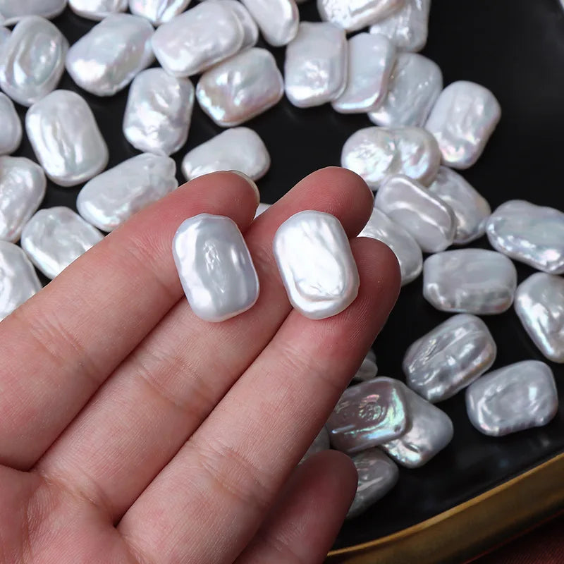 High Gloss Baroque square Shaped Loose Beads Natural Fresh Water Pearl Diy Earrings Jewelry Loose Beads