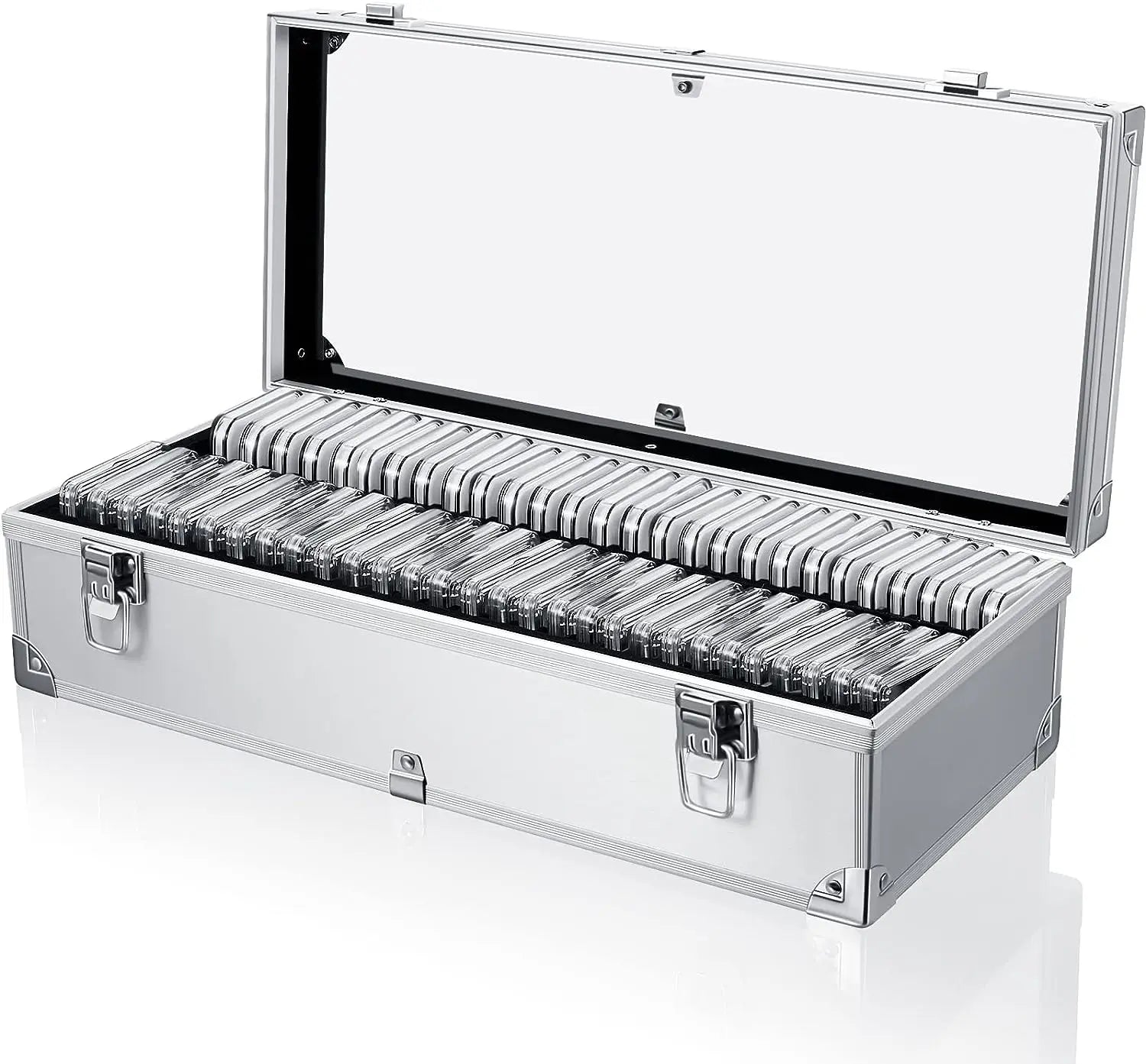 Aluminum Coin Storage  Case for Slab Coin Holders with Handle Holder Slabbed Coin Storage Box
