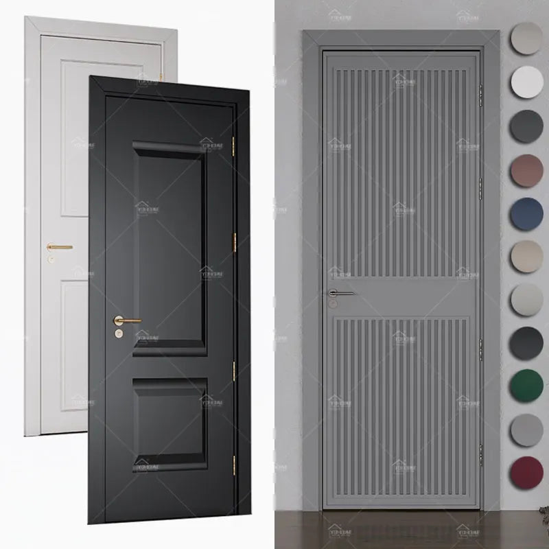 China Top Manufacturer Modern European Style Room Doors Soundproof Minimalist Grey Interior Doors