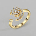 Hot Selling Zircon Spinning Ring Beauty Personalized Design Moon Spinner Anxiety Relief Fidget Rings for Women