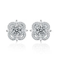 Elegant Design Fine Jewelry VVS Moissanite Diamond Stud Earrings 925 Sterling Silver and Pave Zirconia for Women 0.5 Carat GRA